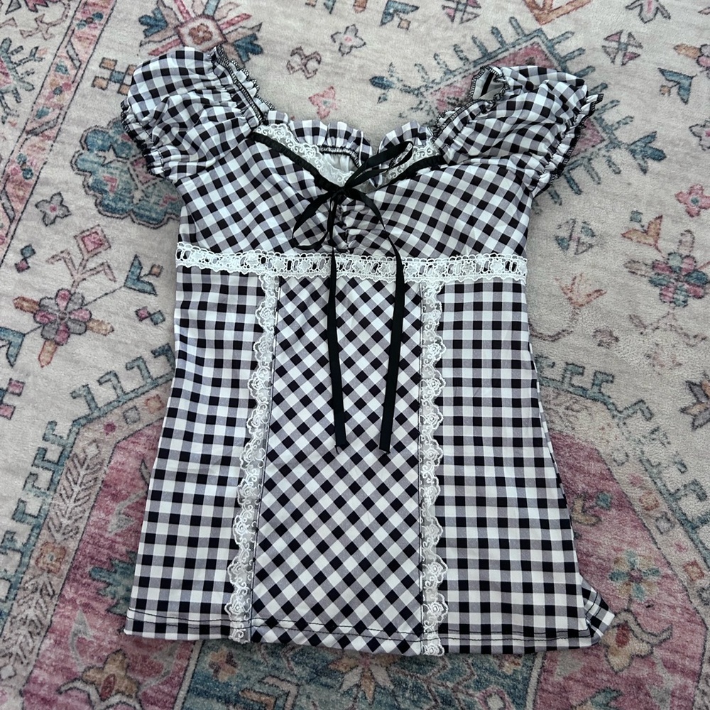 Gingham Babydoll top